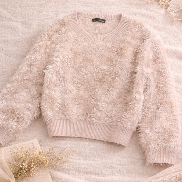 핑크 폼폼 니트