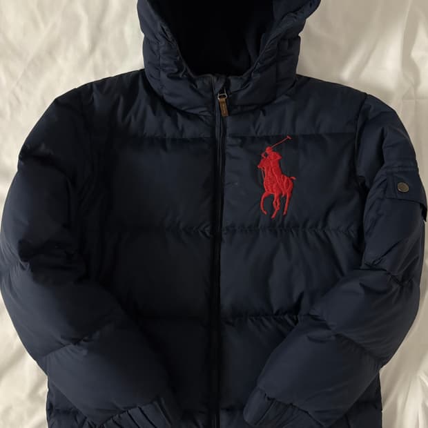 폴로 빅포니 패딩 네이비