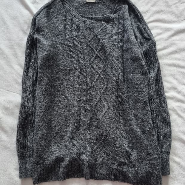 빈티지 모리걸 하구미 그레이 니트