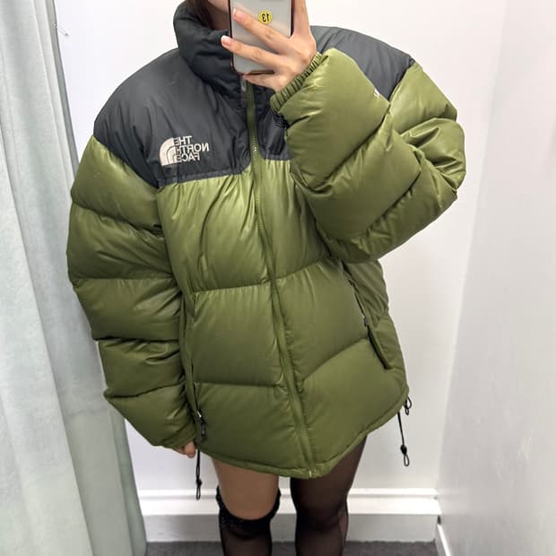 노스페이스 눕시 그린 패딩