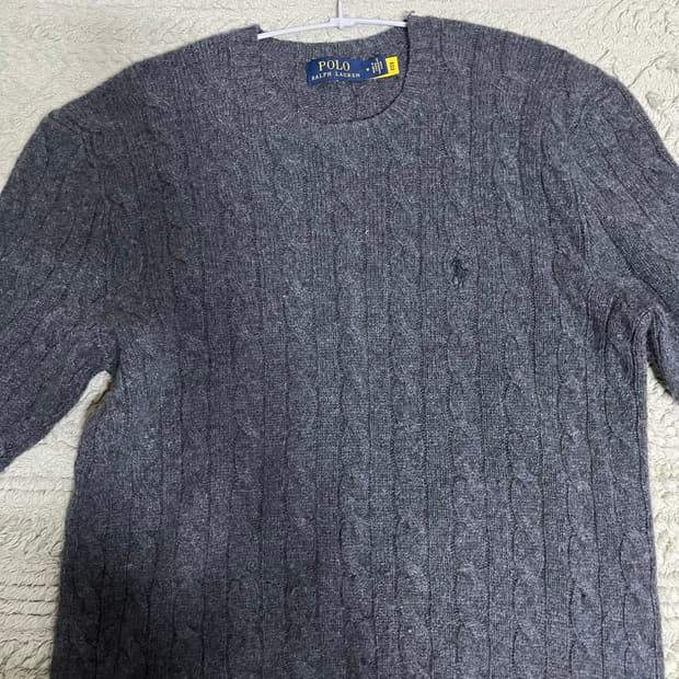 폴로 랄프로렌 케이블 니트 남성 M 회색 거의 새것