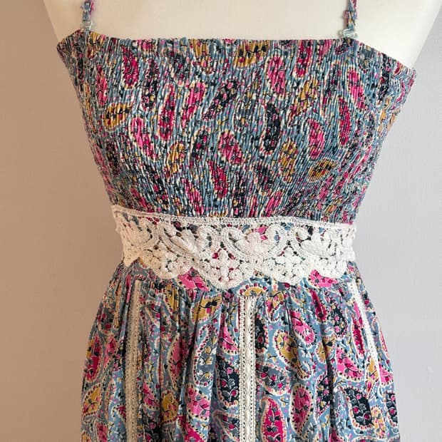 빈티지 에스닉 무드 롱드레스 비치드레스