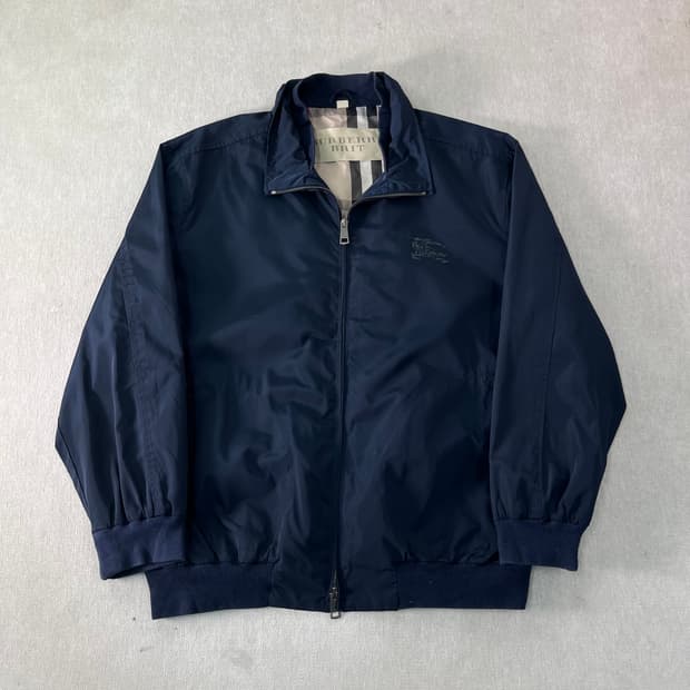100 버버리 브릿 기마로고 나일론 블루종 자켓