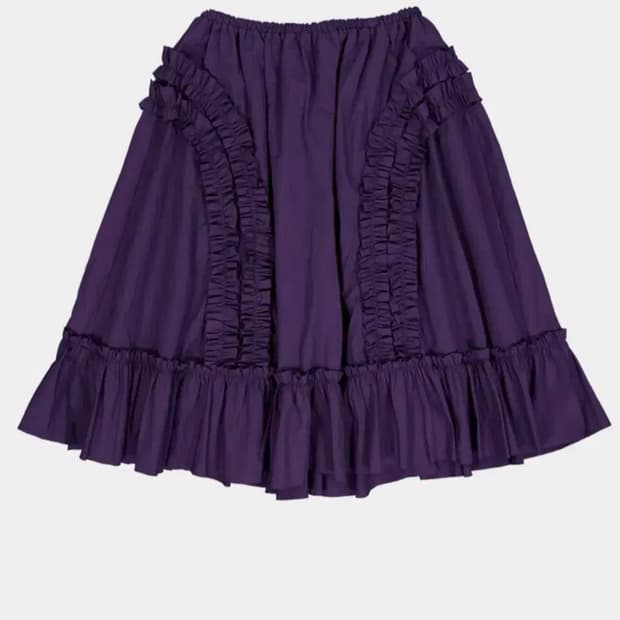 생긴스튜디오 러플 나일론 스커트 퍼플
