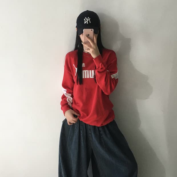 퓨마 빅로고 맨투맨