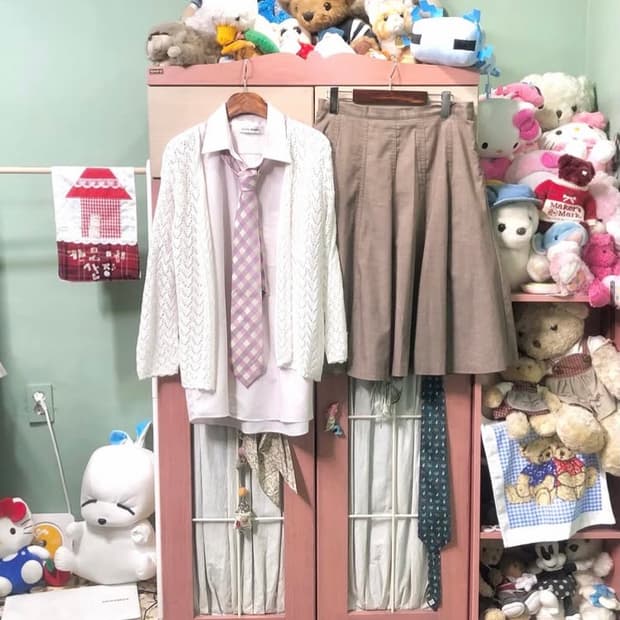 카모메산장 교복 코디 세트