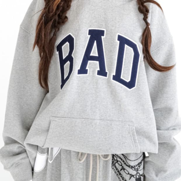BAD trim hoodie (melange grey)