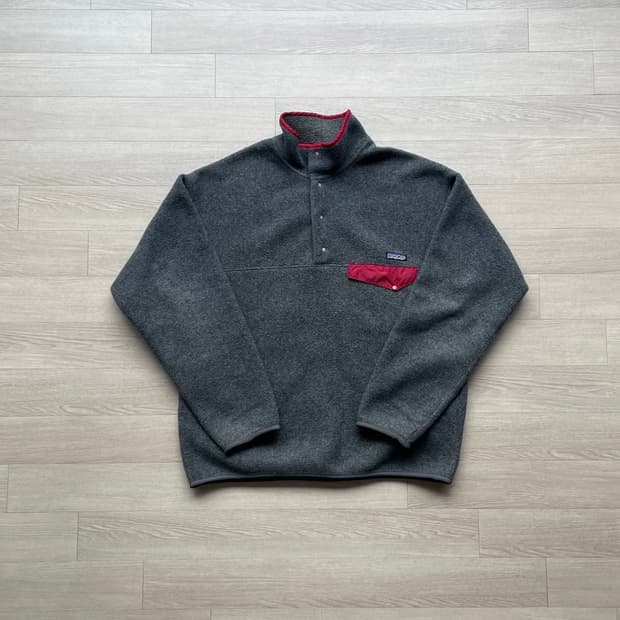90년대 파타고니아 신칠라 그레이 레드 후리스 플리스 patagonia
