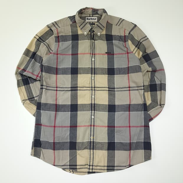 CL298 M 바버 버튼다운 타탄 베이지 셔츠 남방