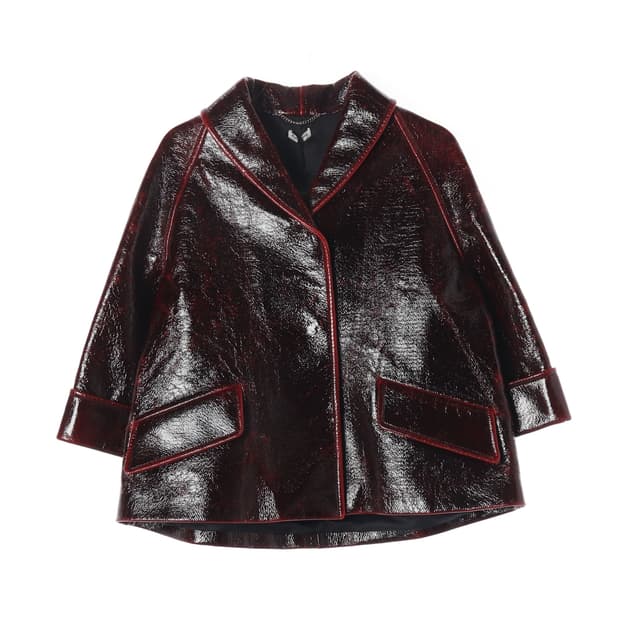 (새상품) 미우미우 크랙 페이크 레더 재킷 셋업