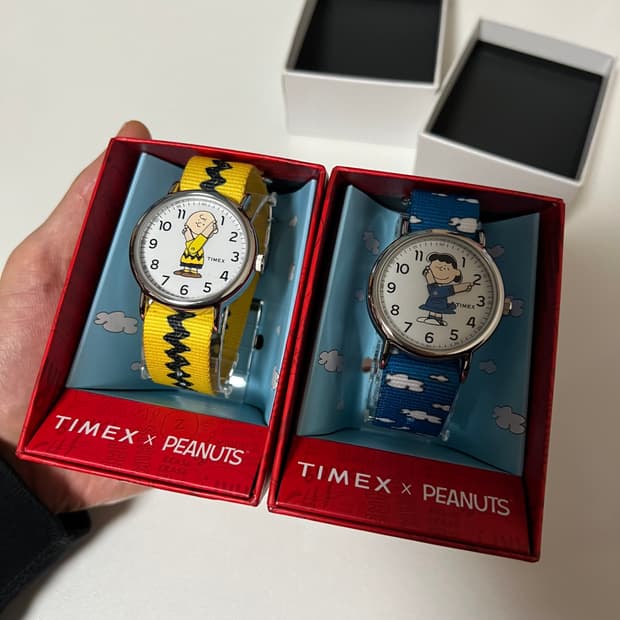타이맥스 X 피너츠 스누피 손목시계 2개 일괄