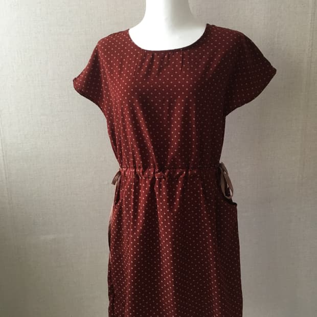 빈티지 레드도트원피스