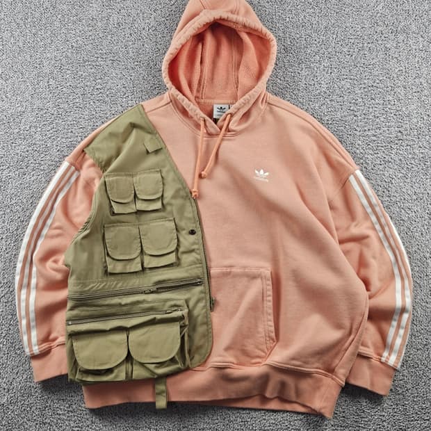 아디다스 포켓 베스트 커스텀 스웻 후드 티셔츠 ( L ) / 10992