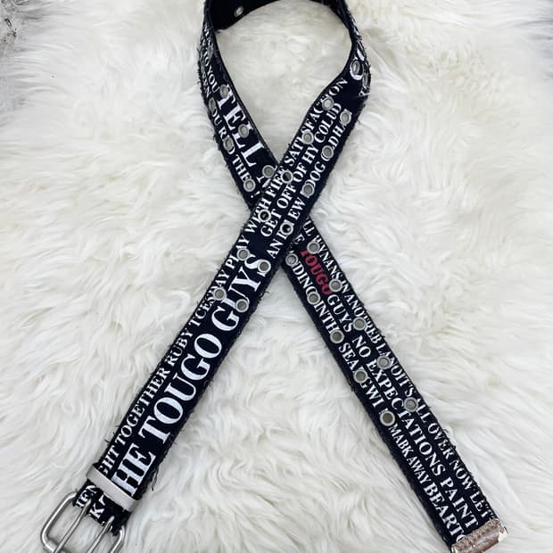 y2k 레터링 펀칭 버클 벨트