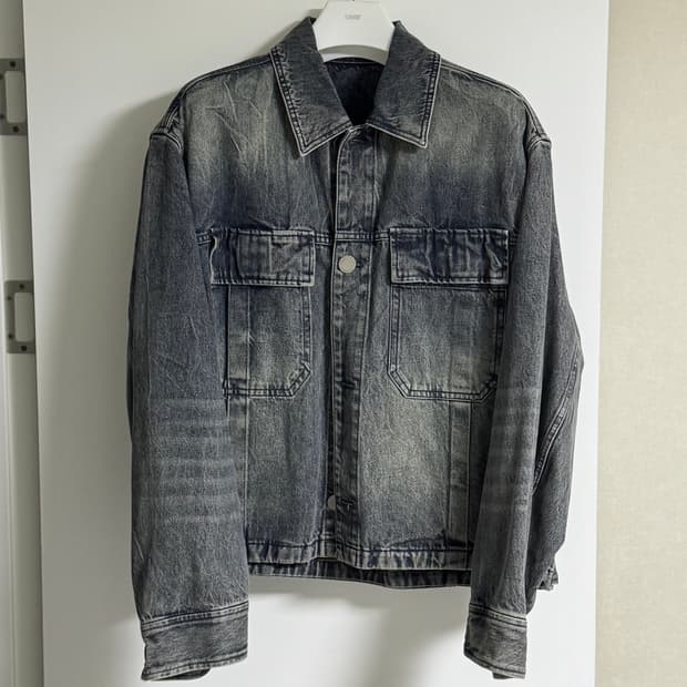 <52> 솔리드옴므 데님 워싱 자켓 그레이