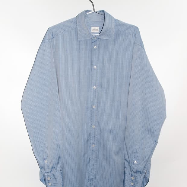Cotton Stripe Spread Collar Shirt