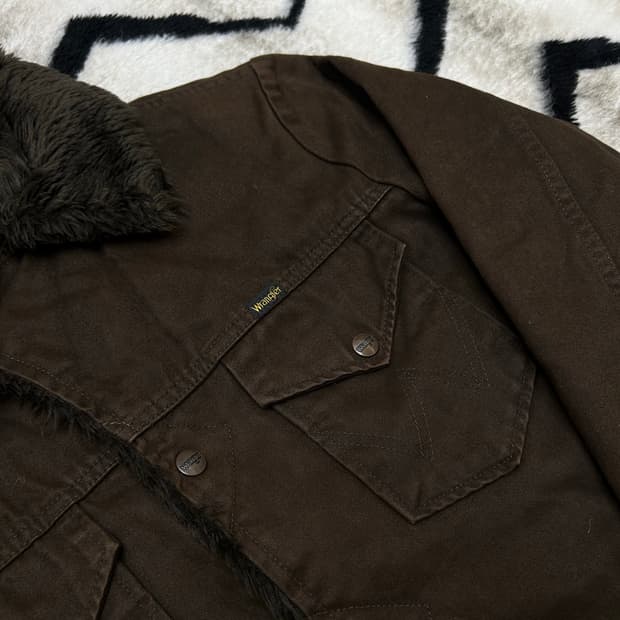 [M]랭글러 Wrange 퍼 자켓/브라운