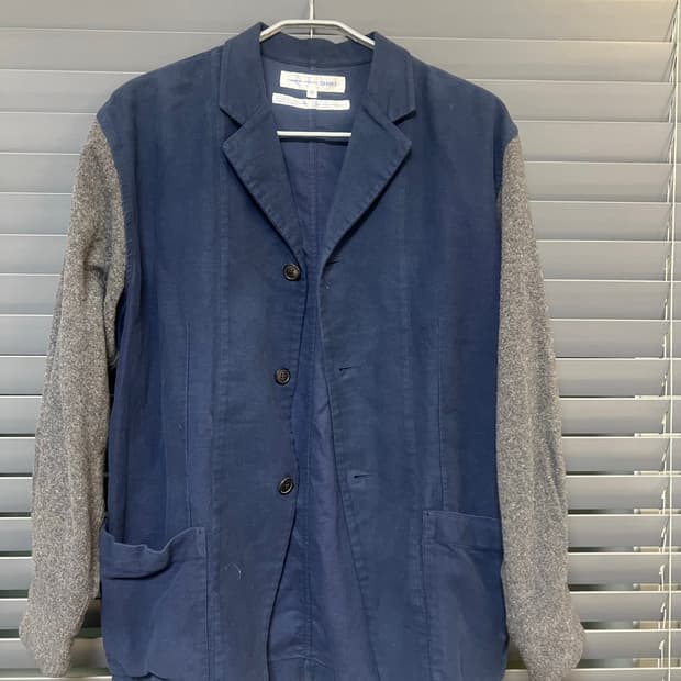 꼼데가르송 셔츠 배색 울 자켓 