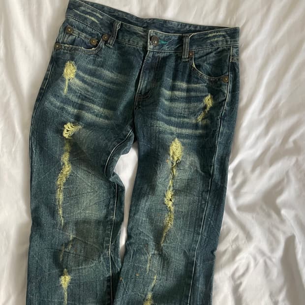 빈티지 y2k 워싱데님부츠컷팬츠