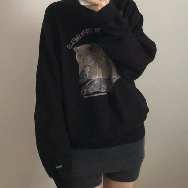 스컬프터 프린팅 맨투맨