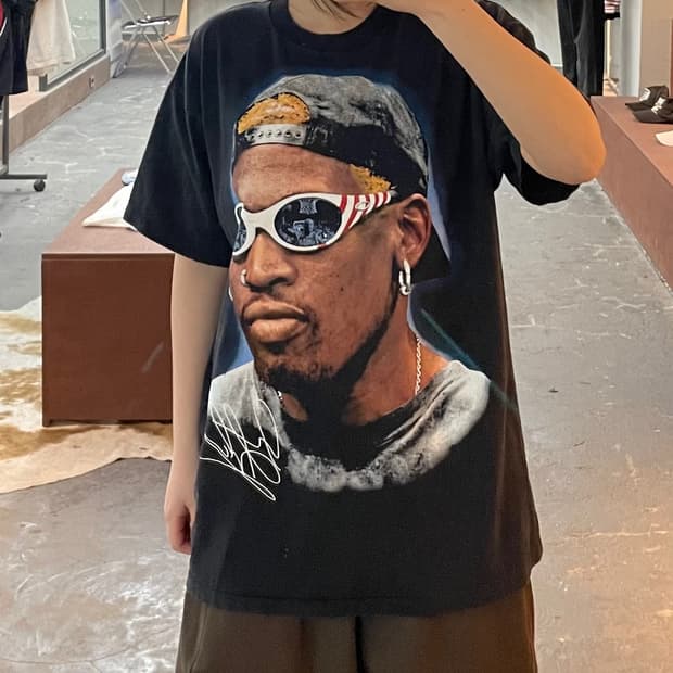 빈티지 데니스 로드맨 그래픽 반팔 H2524