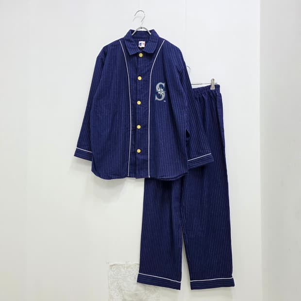 MLB 시애틀 매리너스 스트라이프 면 파자마세트