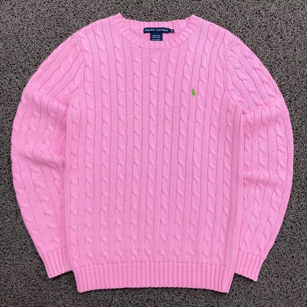 Polo 폴로 랄프로렌 로고 코튼 꽈배기 니트