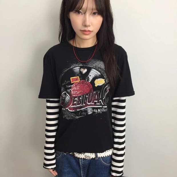 Desigual Vinyl Record Graphic Tee