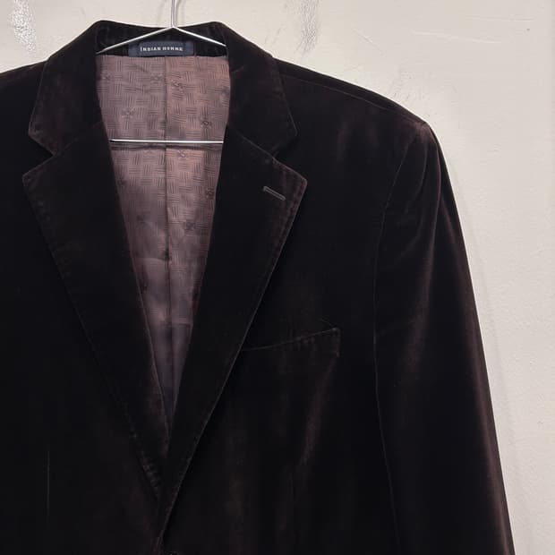 인디안 옴므 큐프라 벨벳 투버튼 블레이져