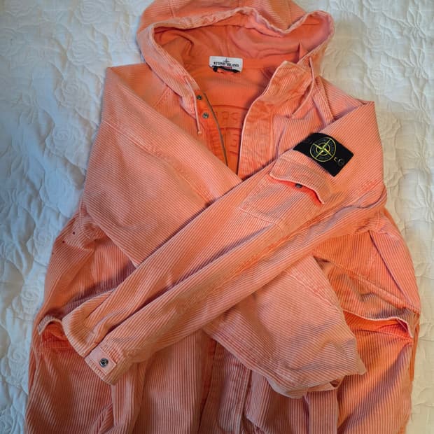 스톤아일랜드X슈프림 코듀로이 자켓 오렌지 L