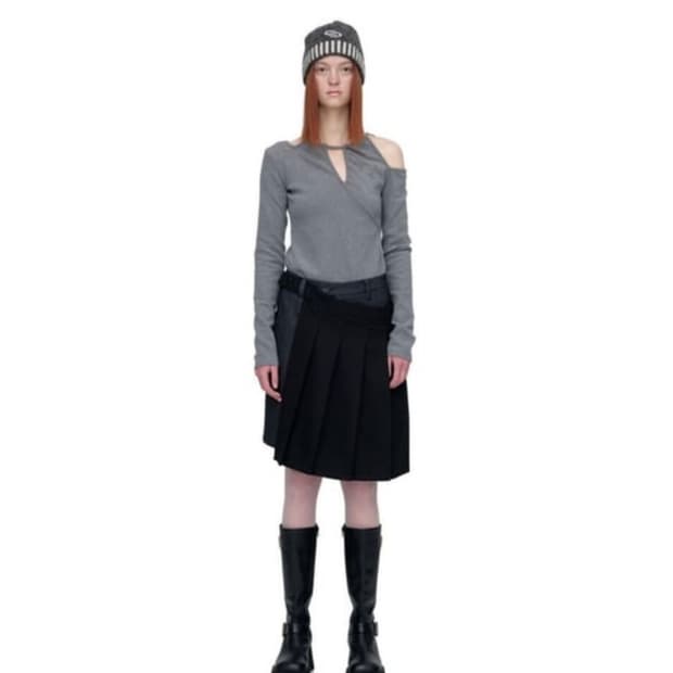 세릭 CERRIC pleated wrap skirt