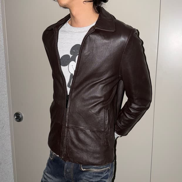 이태리 레더 집업 자켓
