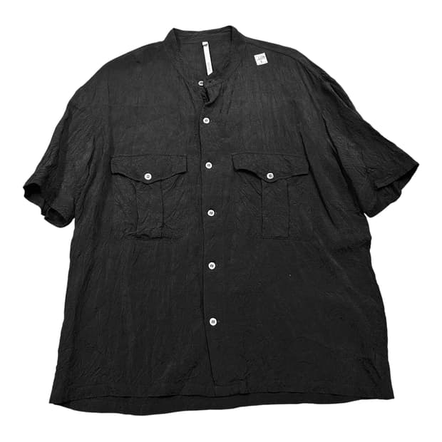 ✨ (바배) 노이어 크링클 멀티 포켓 하프 블랙 셔츠