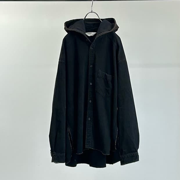 안셀름 25fw 데님 후디 셔츠 블랙