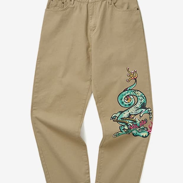 위캔더스 DRAGON DENIM PANTS (BEIGE) XL 사이즈