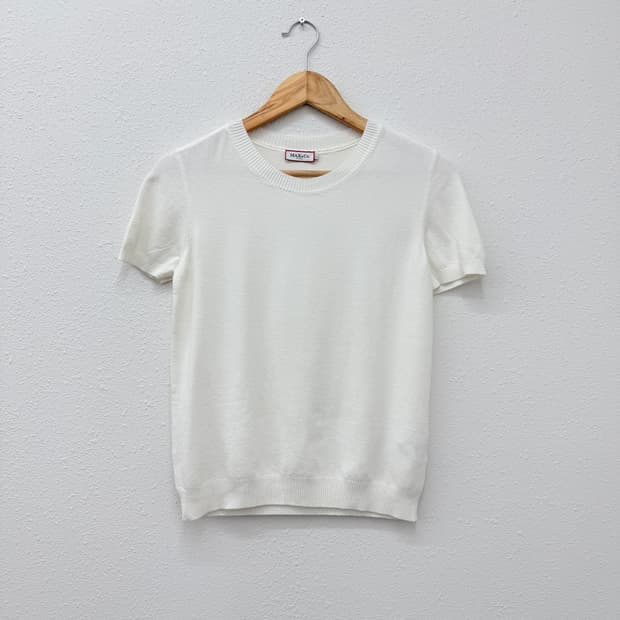 빈티지 막스앤코 화이트 반팔 니트