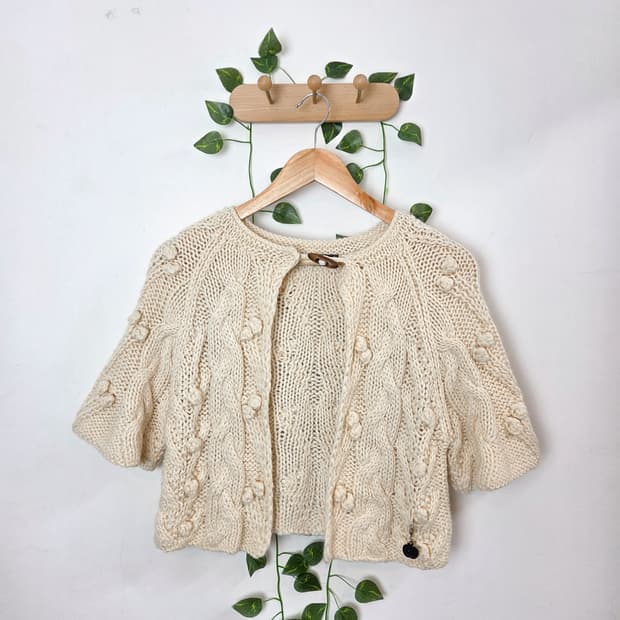 모리 원버튼 반팔 가디건