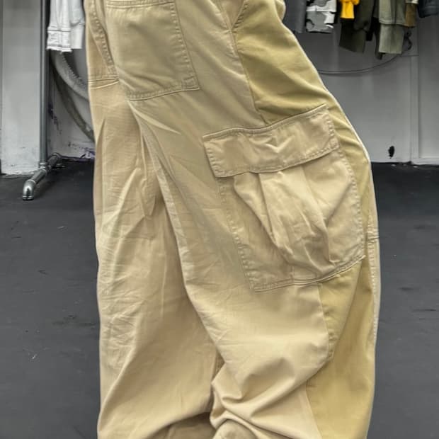 VTG 투톤 베이지 벌룬팬츠