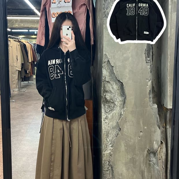 후아유 투웨이 기모 후드집업 블랙 S #csz2971