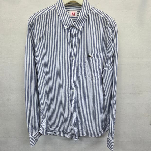 라코스테 라이브 린넨 스트라이프 셔츠 긴팔 40 대략 95