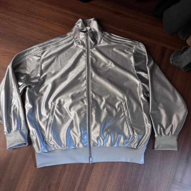 아디다스 파이어버드 트랙탑 실버 xl