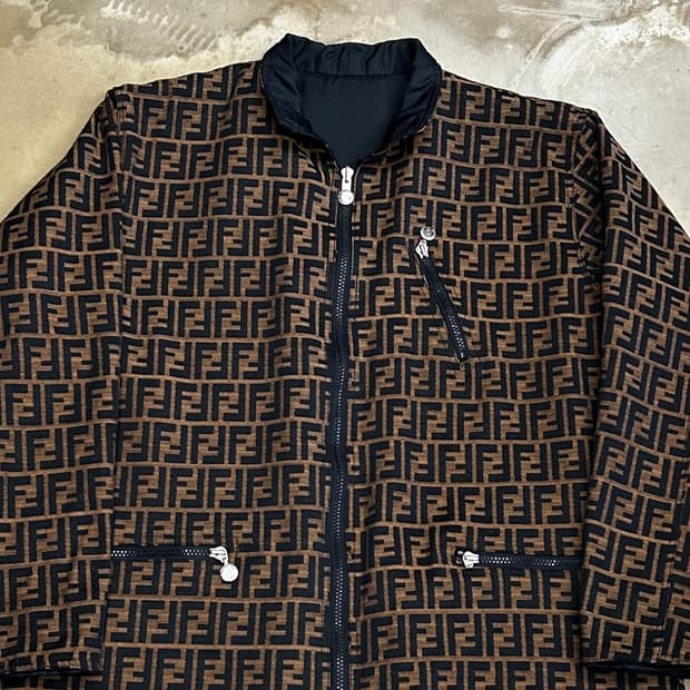 펜디 빈티지 FF 주카노 모노그램 패턴 리버시블 자켓