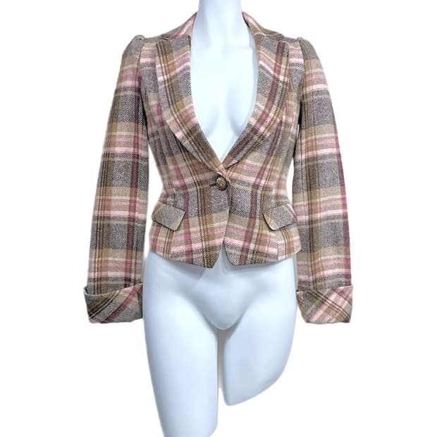 리즈리사 울 체크자켓