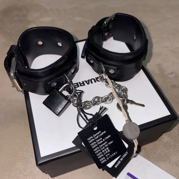 AW14 Dsquared2 Bondage Leather Bracelet