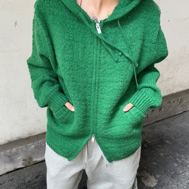 *Pre order [unisex] 플로우 투웨이 니트 후드집업(2co)