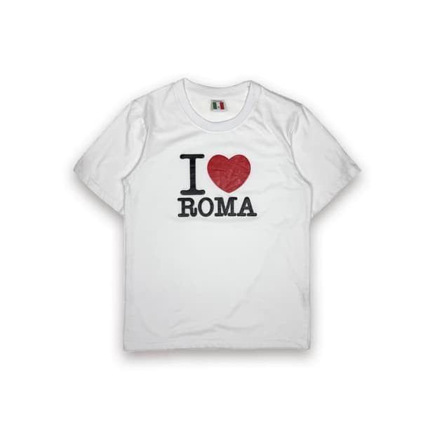 빈티지 I LOVE ROMA 로고 프린트 반팔티