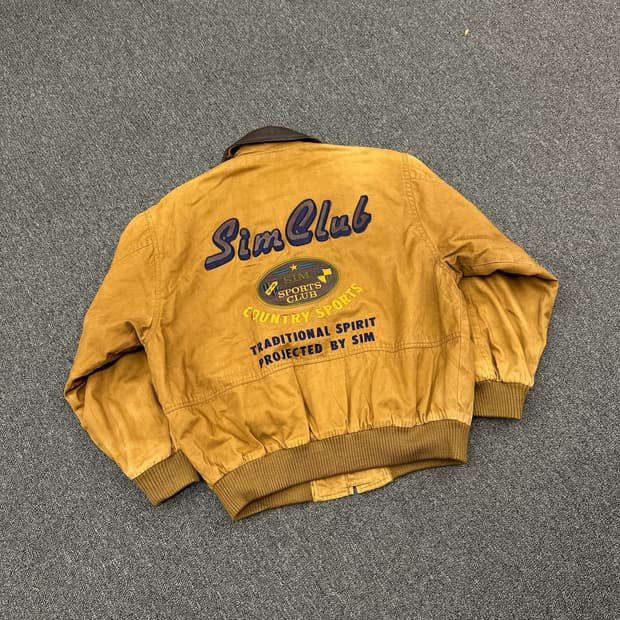 재패니즈 빈티지 SIM COUNTRY 레더 넥 초어자켓 집업