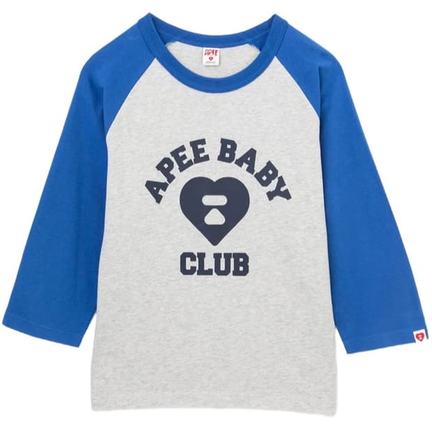 (오더) 베이프 APEE 26FW 여성 7부 래글런 티셔츠 그레이