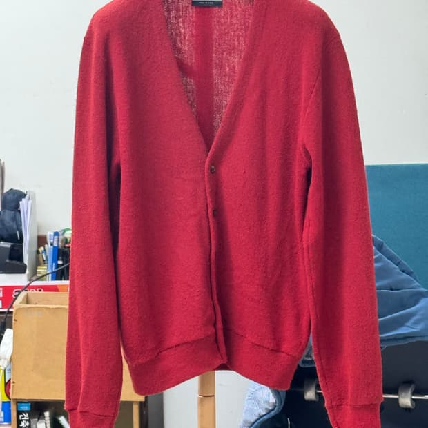 8-90‘s 아메리칸 아크릴 버튼업 v넥 니트 L