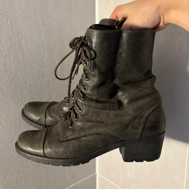 빈티지 레더 앵클부츠